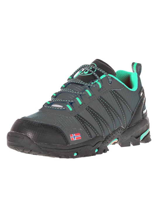 Zdjęcie produktu Trollkids Buty trekkingowe "Trolltunga Hiker Low" w kolorze zielono-szarym rozmiar: 33