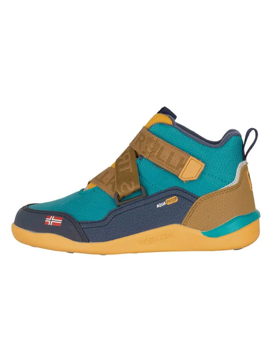 Zdjęcie produktu Trollkids Buty zimowe "Nordfjord" w kolorze turkusowym do chodzenia na boso rozmiar: 34