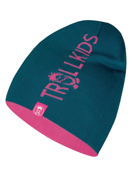 Zdjęcie produktu Trollkids Dwustronna czapka beanie "Troll" w kolorze różowo-turkusowym rozmiar: 48-52 cm