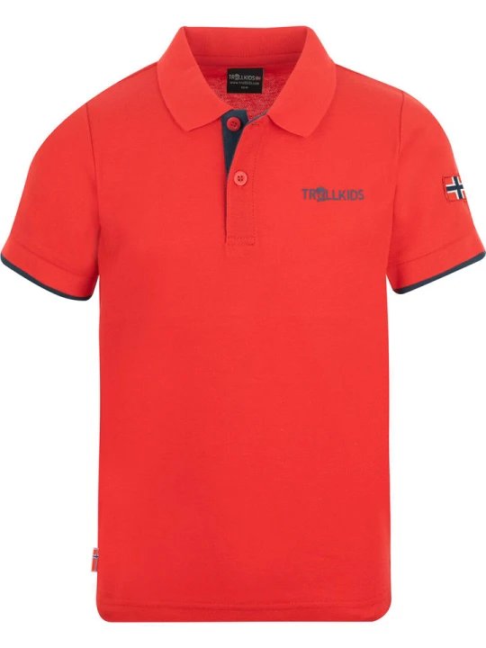 Zdjęcie produktu Trollkids Funkcyjna koszulka polo "Bergen XT" w kolorze czerwonym rozmiar: 92