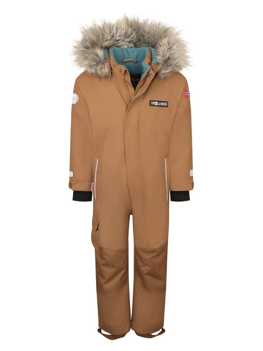 Zdjęcie produktu Trollkids Kombinezon zimowy "Kirkenes" w kolorze jasnobrązowym rozmiar: 128
