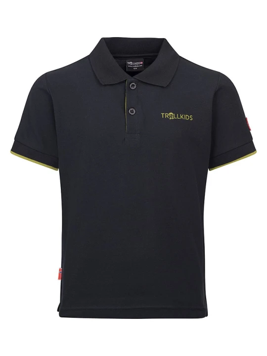 Zdjęcie produktu Trollkids Koszulka polo "Bergen" w kolorze czarnym rozmiar: 128