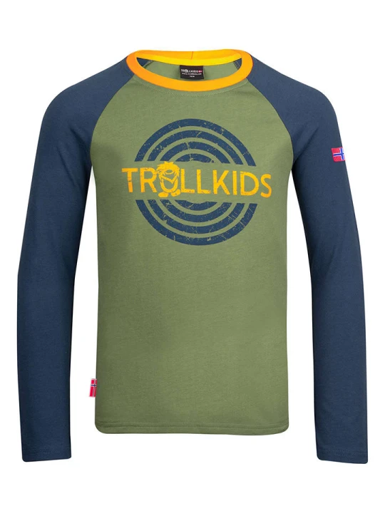 Zdjęcie produktu Trollkids Koszulka "Preikestolen" w kolorze khaki rozmiar: 104