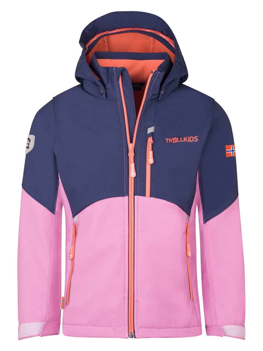 Zdjęcie produktu Trollkids Kurtka funkcyjna "Balestrand" w kolorze ciemnofioletowo-jasnofioletowym rozmiar: 176