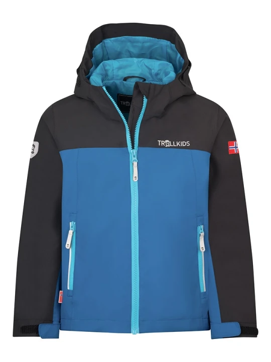 Zdjęcie produktu Trollkids Kurtka funkcyjna "Telemark" w kolorze czarno-niebieskim rozmiar: 152