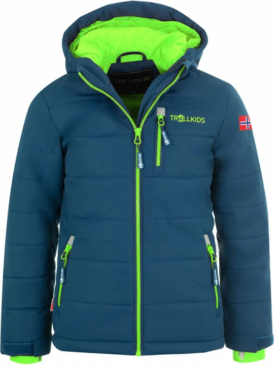 Zdjęcie produktu Trollkids Kurtka narciarska "Hemsedal XT" w kolorze granatowo-zielonym rozmiar: 98