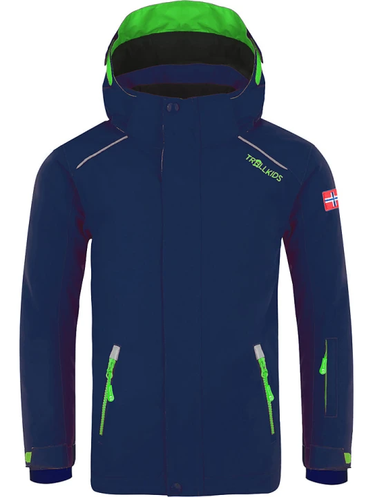 Zdjęcie produktu Trollkids Kurtka narciarska "Holmenkollen Pro" w kolorze granatowo-zielonym rozmiar: 110