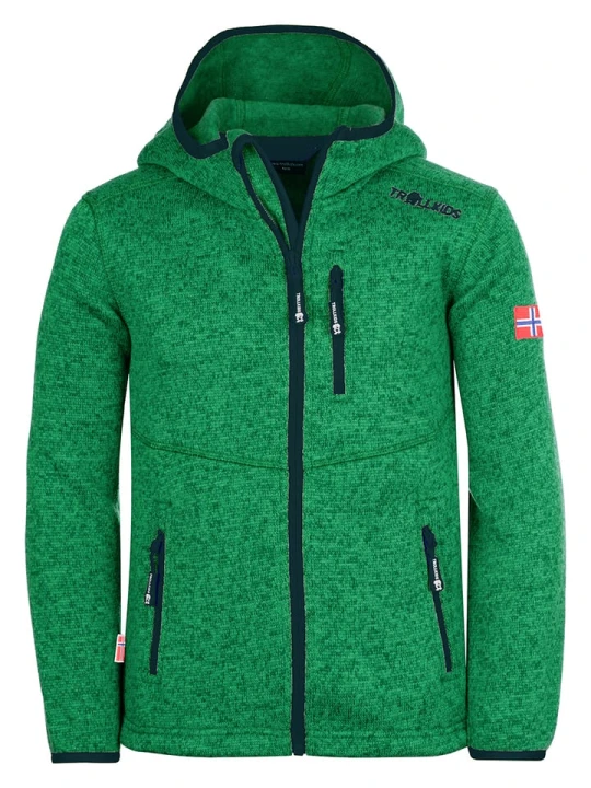 Zdjęcie produktu Trollkids Kurtka polarowa "Jondalen XT" w kolorze zielonym rozmiar: 128
