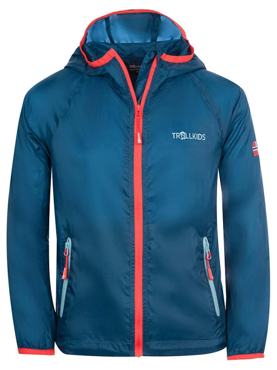 Zdjęcie produktu Trollkids Kurtka przeciwwiatrowa "Fjell" w kolorze niebieskim rozmiar: 98
