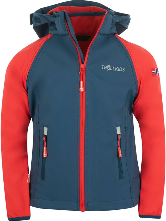Zdjęcie produktu Trollkids Kurtka softshellowa Zipp-Off "Rondane XT" w kolorze granatowo-czerwonym rozmiar: 176