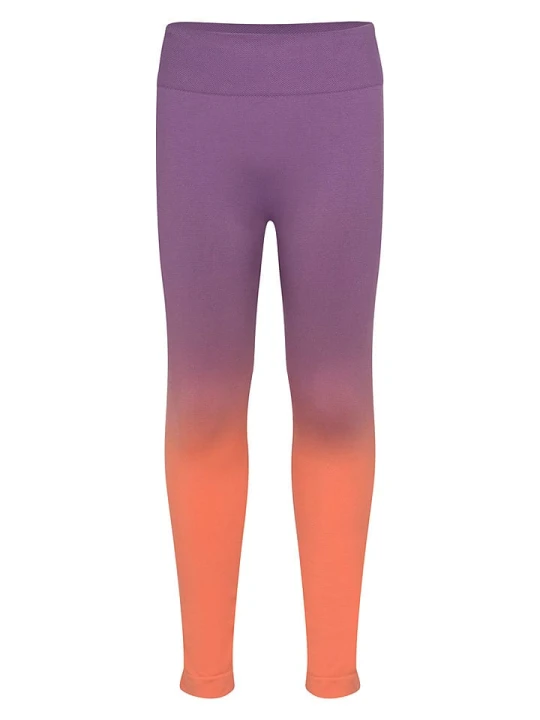 Zdjęcie produktu Trollkids Legginsy sportowe "Senja" w kolorze fioletowo-pomarańczowym rozmiar: 110