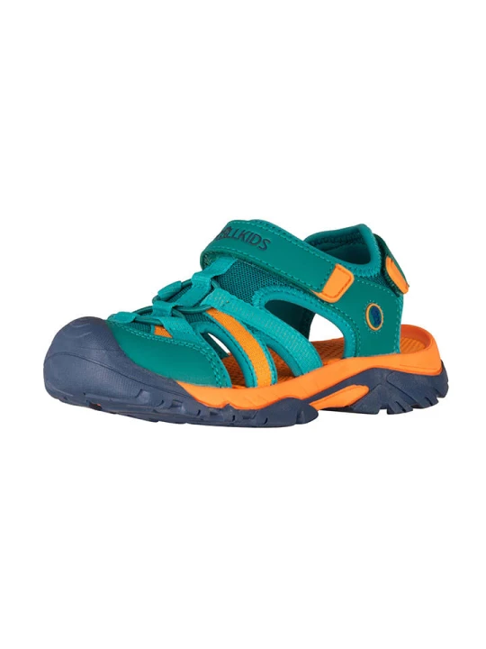 Zdjęcie produktu Trollkids Półsandały "Stavanger Sandal XT" w kolorze niebiesko-pomarańczowo-zielonym rozmiar: 26