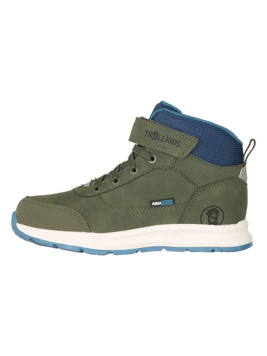 Zdjęcie produktu Trollkids Skórzane botki turystyczne "Stavanger Mid Cut XT" w kolorze khaki rozmiar: 35