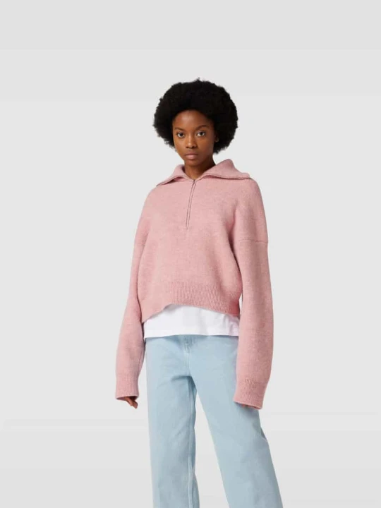 Zdjęcie produktu Troyer z prążkowanymi wykończeniami Nanushka Mocnoróżowy