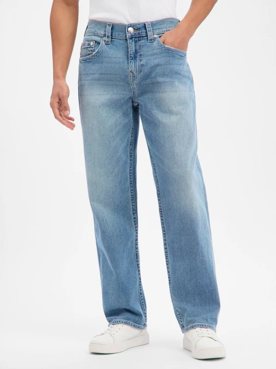 Zdjęcie produktu True Religion Dżinsy - Bobby Relaxed Baggy Mężczyźni Bawełna niebieski
