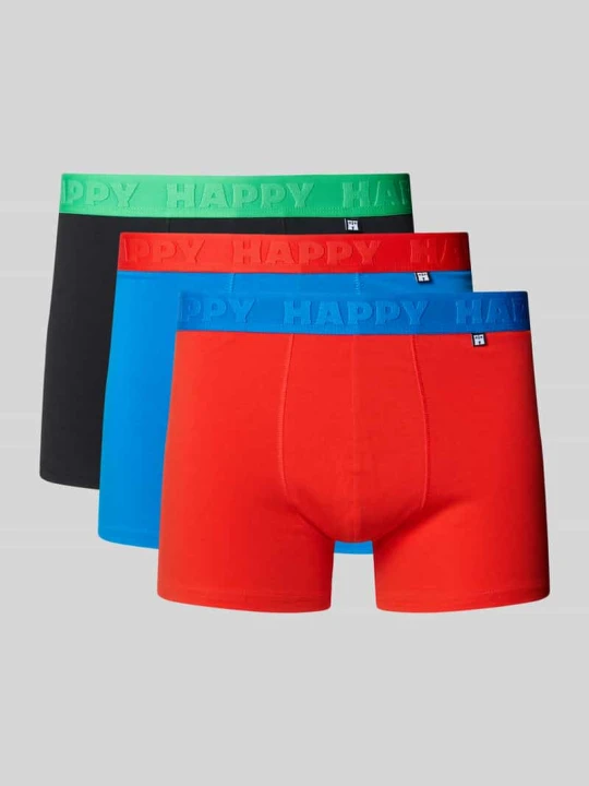 Zdjęcie produktu Trunki z elastycznym pasem w 3-paku Happy Socks Czerwony