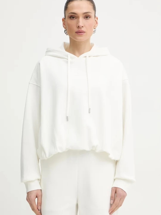 Zdjęcie produktu Trussardi bluza z kapturem damska bawełniana beżowy