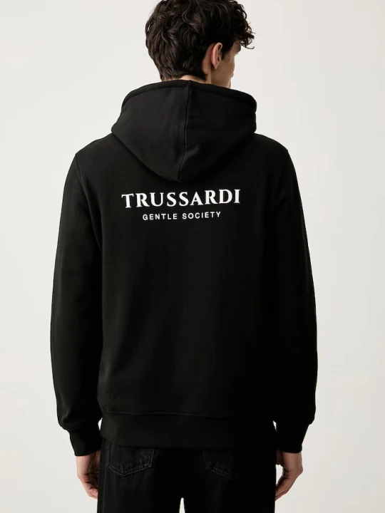 Zdjęcie produktu Trussardi bluza z kapturem męska bawełniana czarny