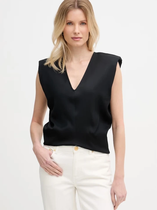 Zdjęcie produktu Trussardi bluzka damska z wiskozy czarny