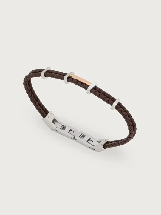 Zdjęcie produktu Trussardi bransoletka męska skórzana brązowy