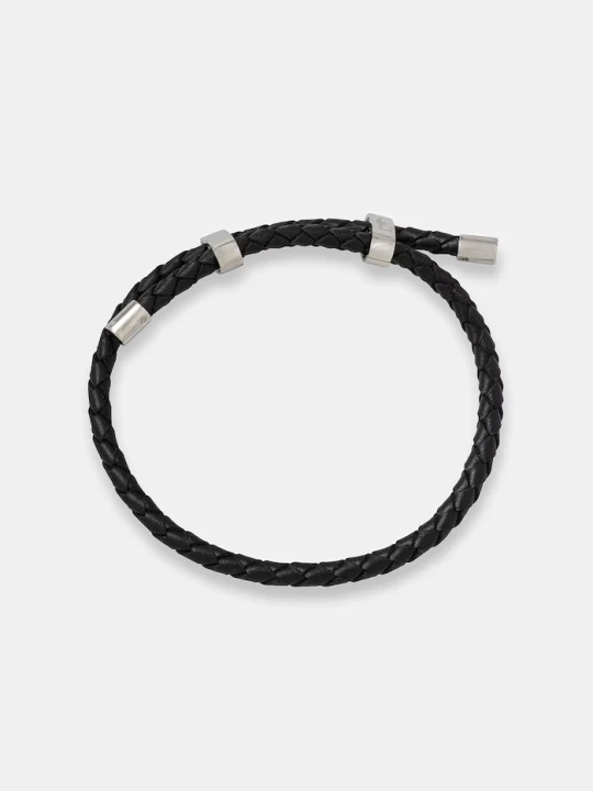 Zdjęcie produktu Trussardi bransoletka męska skórzana T-LEATHER czarny