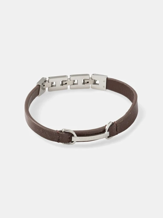 Zdjęcie produktu Trussardi bransoletka skórzana T-LEATHER brązowy