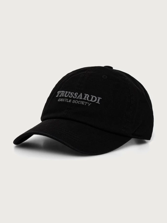 Zdjęcie produktu Trussardi czapka z daszkiem męska z bawełną czarny
