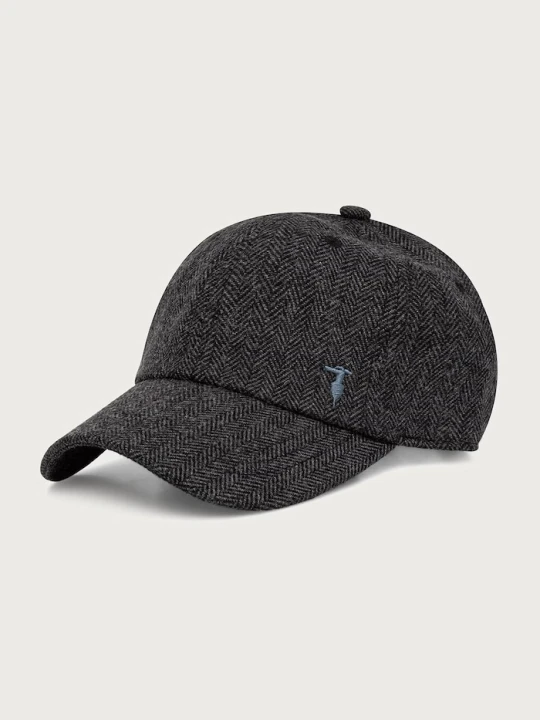 Zdjęcie produktu Trussardi czapka z daszkiem męska z dodatkiem wełny szary