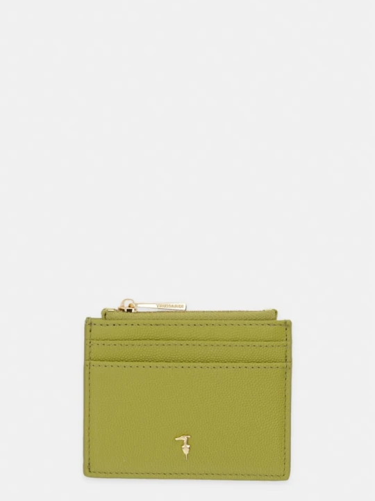 Zdjęcie produktu Trussardi etui na kartę skórzane zielony