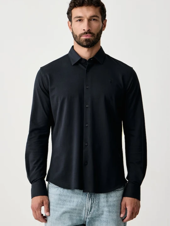 Zdjęcie produktu Trussardi koszula męska bawełniana granatowy