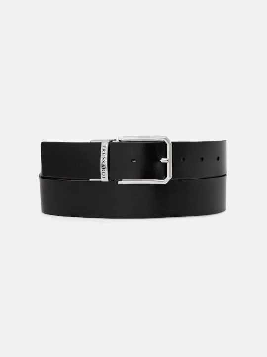 Zdjęcie produktu Trussardi pasek dwustronny męski skórzany czarny