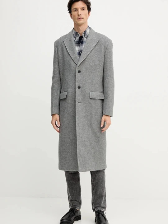 Zdjęcie produktu Trussardi płaszcz z dodatkiem wełny szary