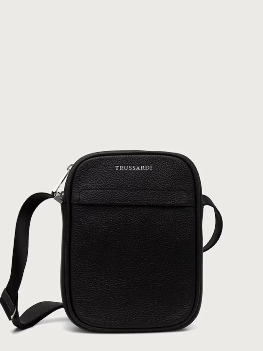 Zdjęcie produktu Trussardi saszetka na ramię męska z imitacji skóry czarny