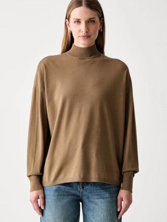 Zdjęcie produktu Trussardi sweter damski z wiskozą brązowy