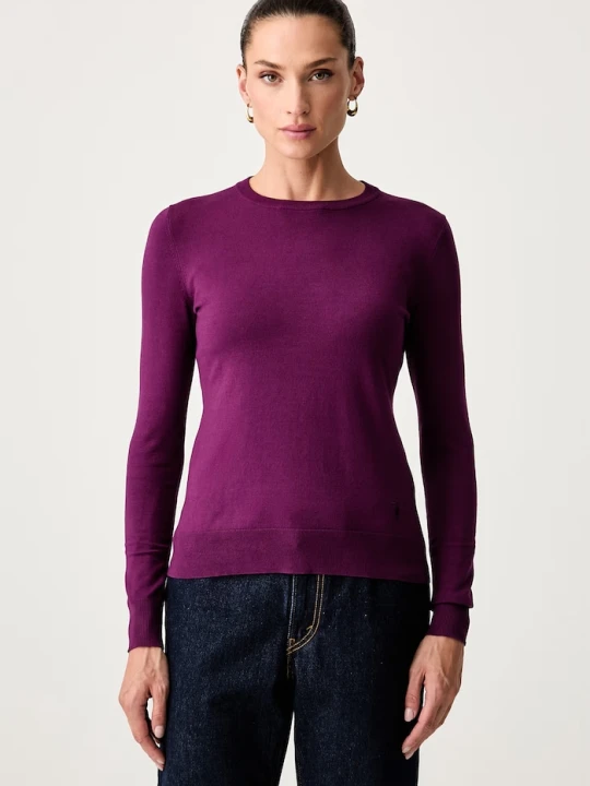 Zdjęcie produktu Trussardi sweter damski z wiskozą fioletowy