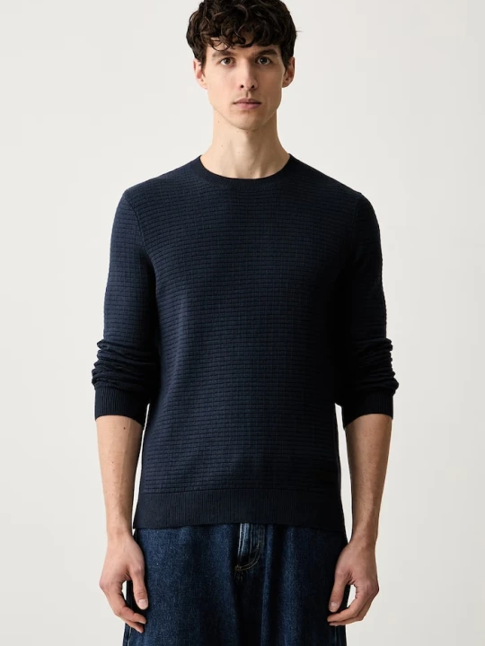 Zdjęcie produktu Trussardi sweter męski z bawełną granatowy