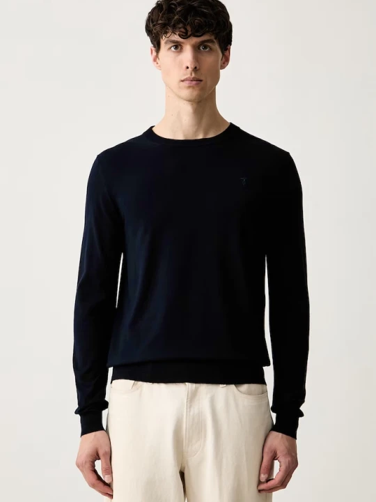 Zdjęcie produktu Trussardi sweter męski z wiskozą granatowy