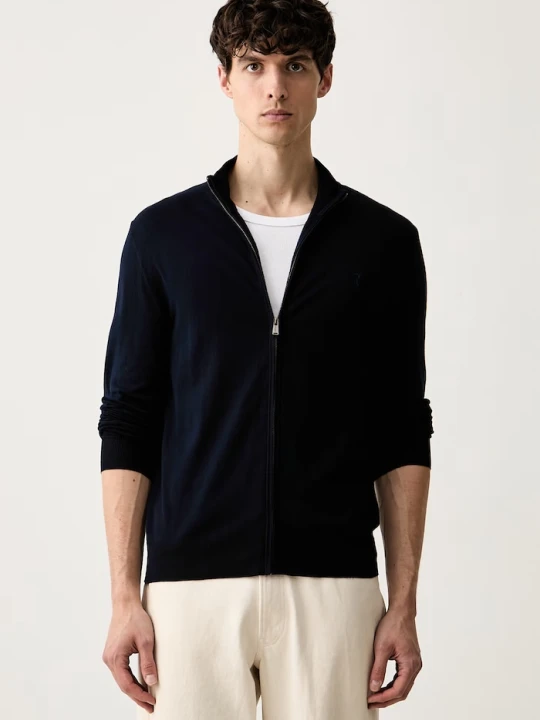 Zdjęcie produktu Trussardi sweter rozpinany męski z wiskozą granatowy