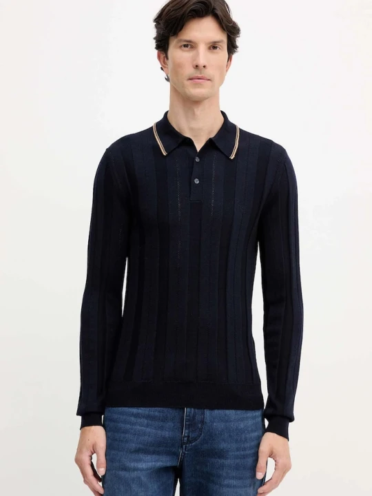 Zdjęcie produktu Trussardi sweter wełniany granatowy