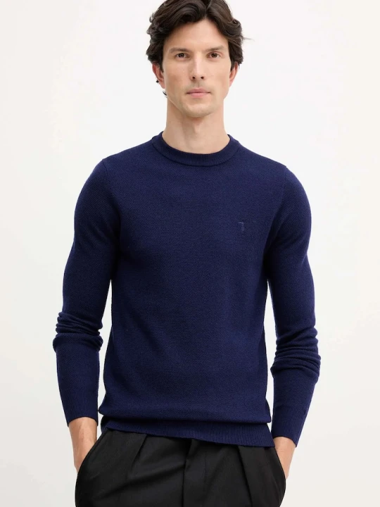 Zdjęcie produktu Trussardi sweter wełniany granatowy