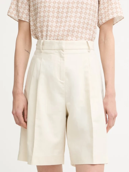 Zdjęcie produktu Trussardi szorty damskie z lnem beżowy