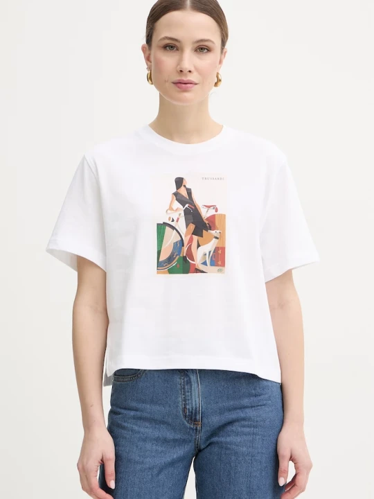 Zdjęcie produktu Trussardi t-shirt bawełniany biały