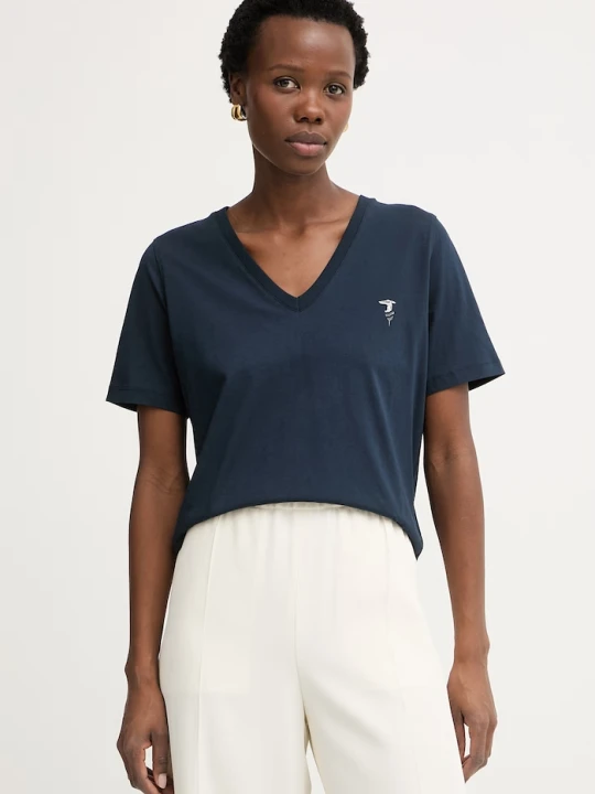 Zdjęcie produktu Trussardi T-shirt damski bawełniany granatowy