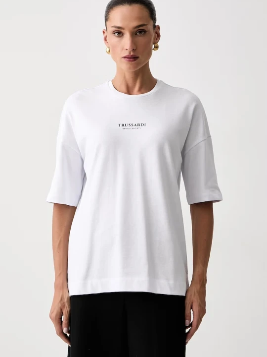 Zdjęcie produktu Trussardi T-shirt damski bawełniany biały