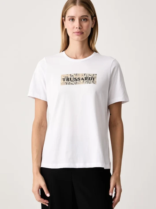 Zdjęcie produktu Trussardi T-shirt damski bawełniany biały