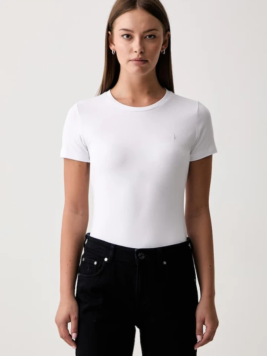 Zdjęcie produktu Trussardi T-shirt damski z bawełną biały