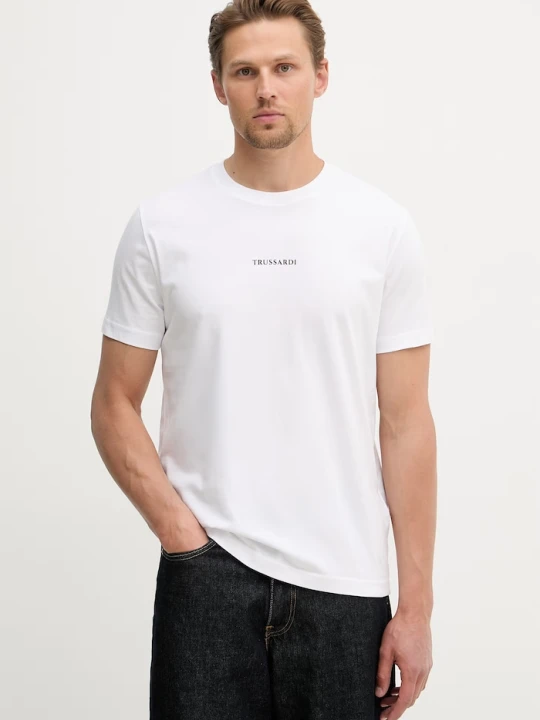 Zdjęcie produktu Trussardi t-shirt męski bawełniany biały