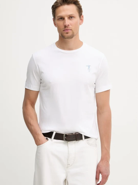 Zdjęcie produktu Trussardi t-shirt męski bawełniany biały