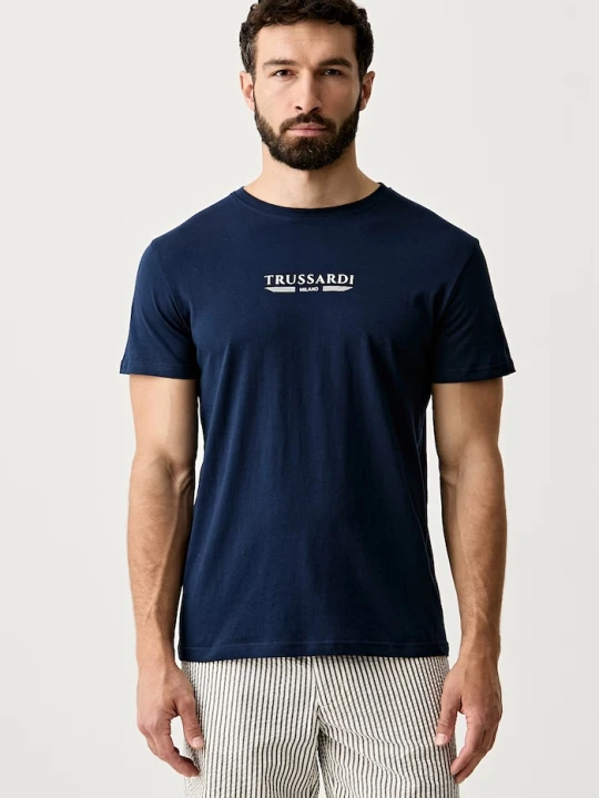 Zdjęcie produktu Trussardi T-shirt męski bawełniany granatowy