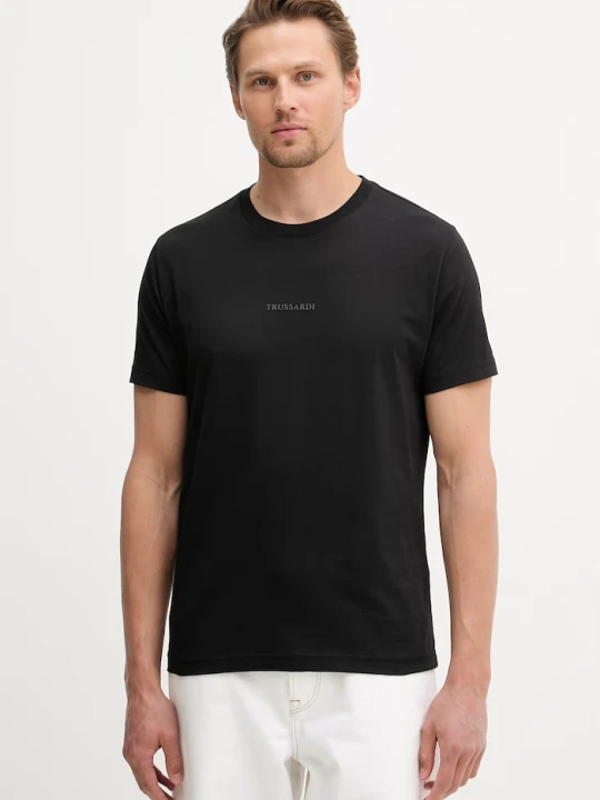 Zdjęcie produktu Trussardi t-shirt męski bawełniany czarny